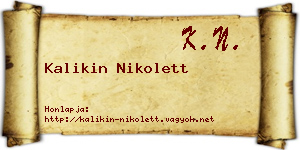 Kalikin Nikolett névjegykártya