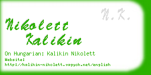 nikolett kalikin business card